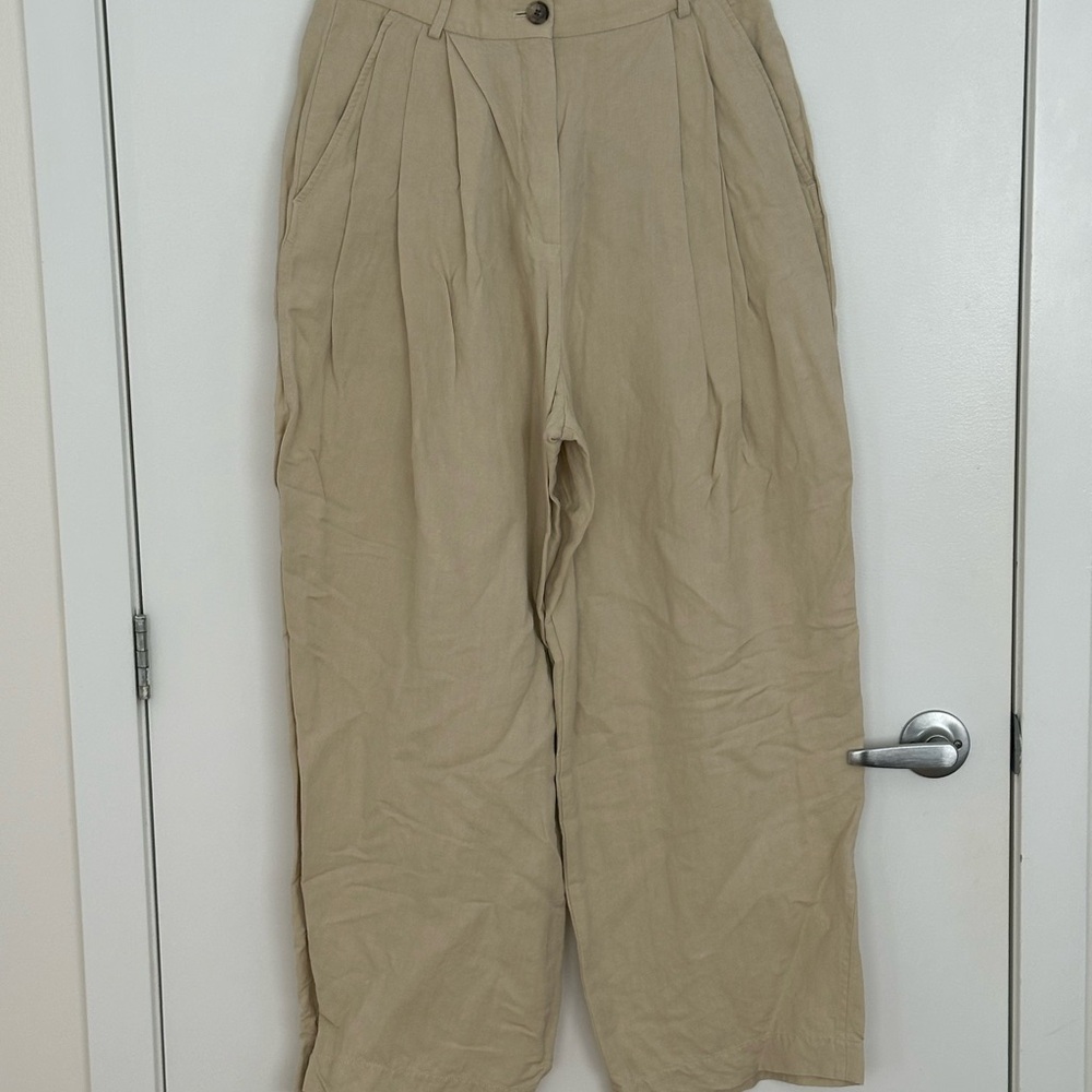 COS Tan Pleated Pants